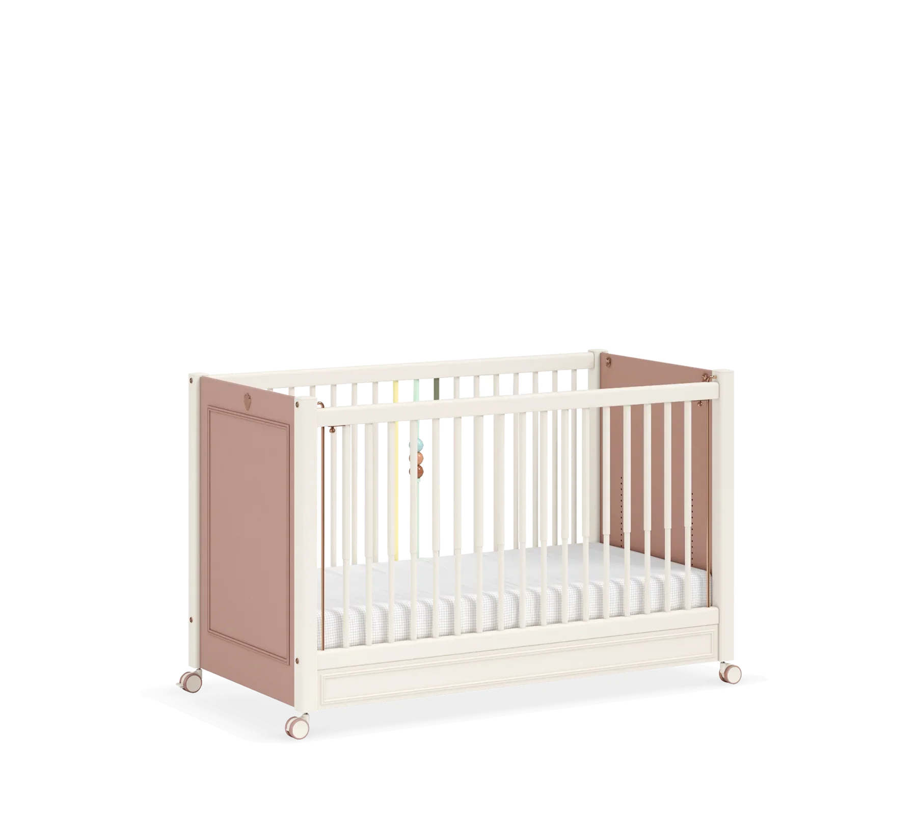 Бебешка кошара «Elegance Baby» с въртящи колелца и подвижна преграда, за матрак 60х120см