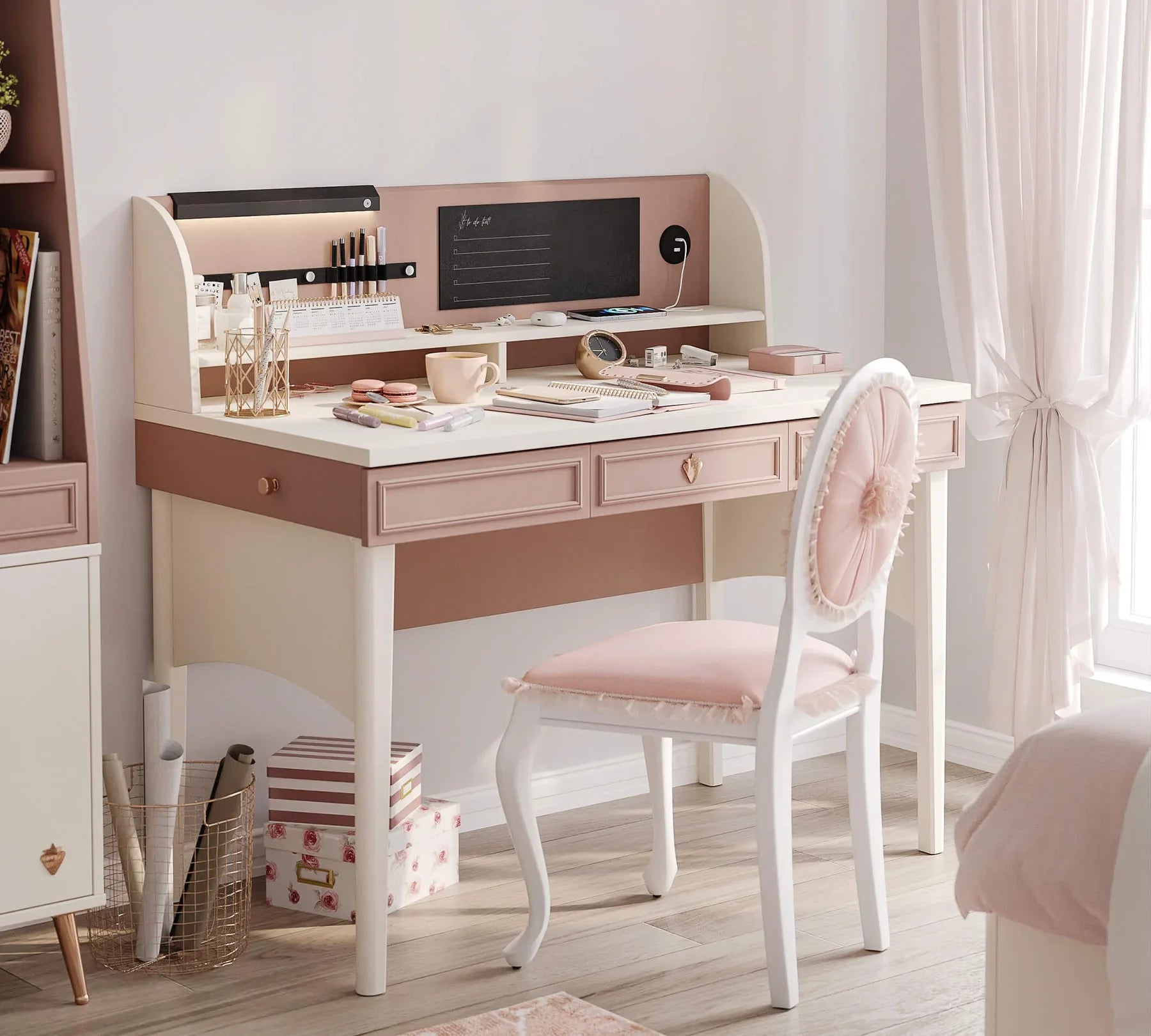 Надстройка за бюро «Elegance» + USB зарядна станция, LED осветление, размер 117х32х19см