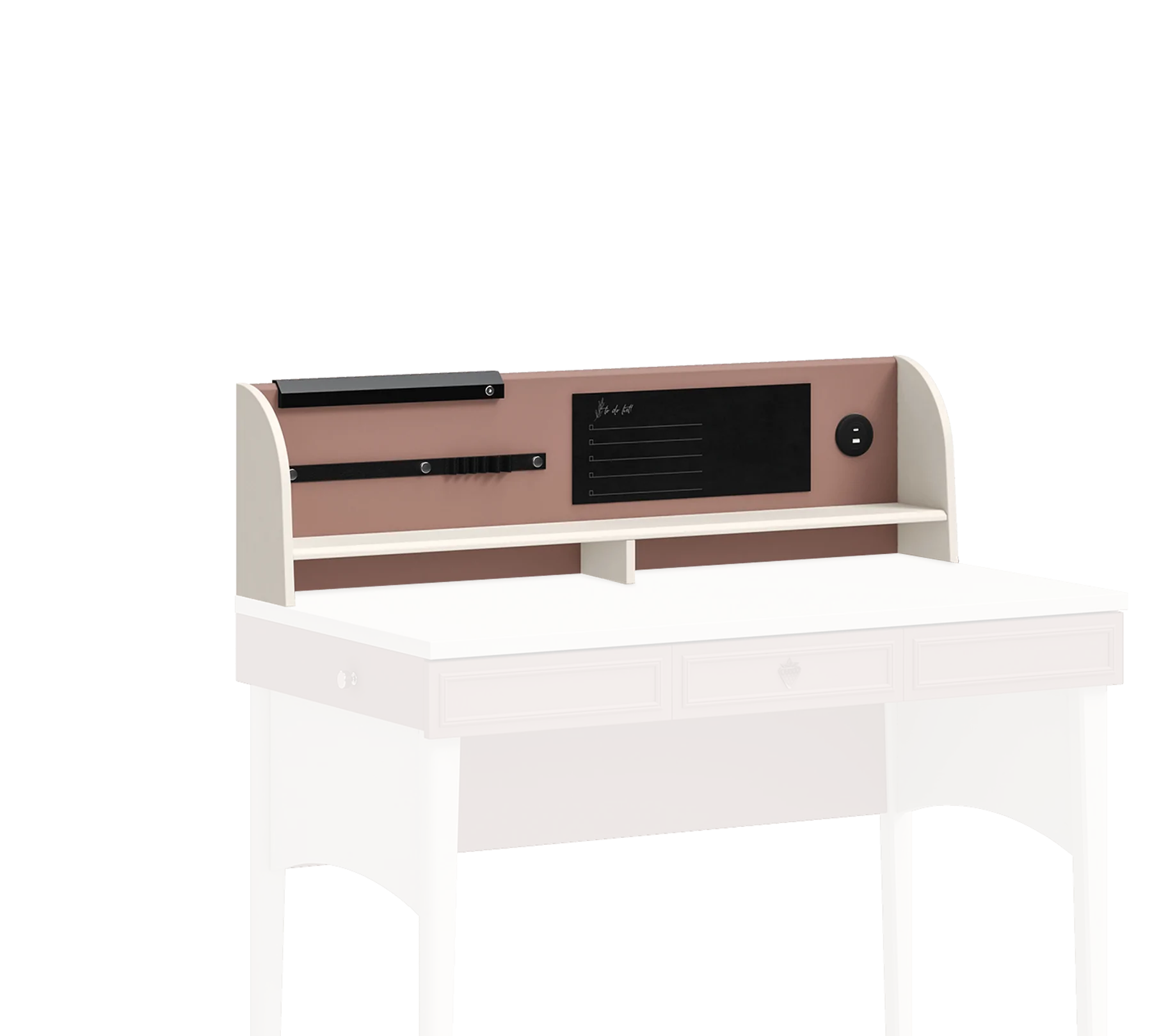 Надстройка за бюро «Elegance» + USB зарядна станция, LED осветление, размер 117х32х19см