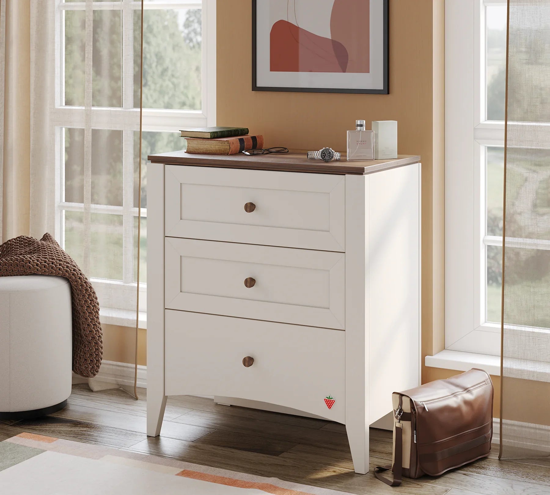 Скрин «Lapel» с три чекмеджета, размер 75х89х42см