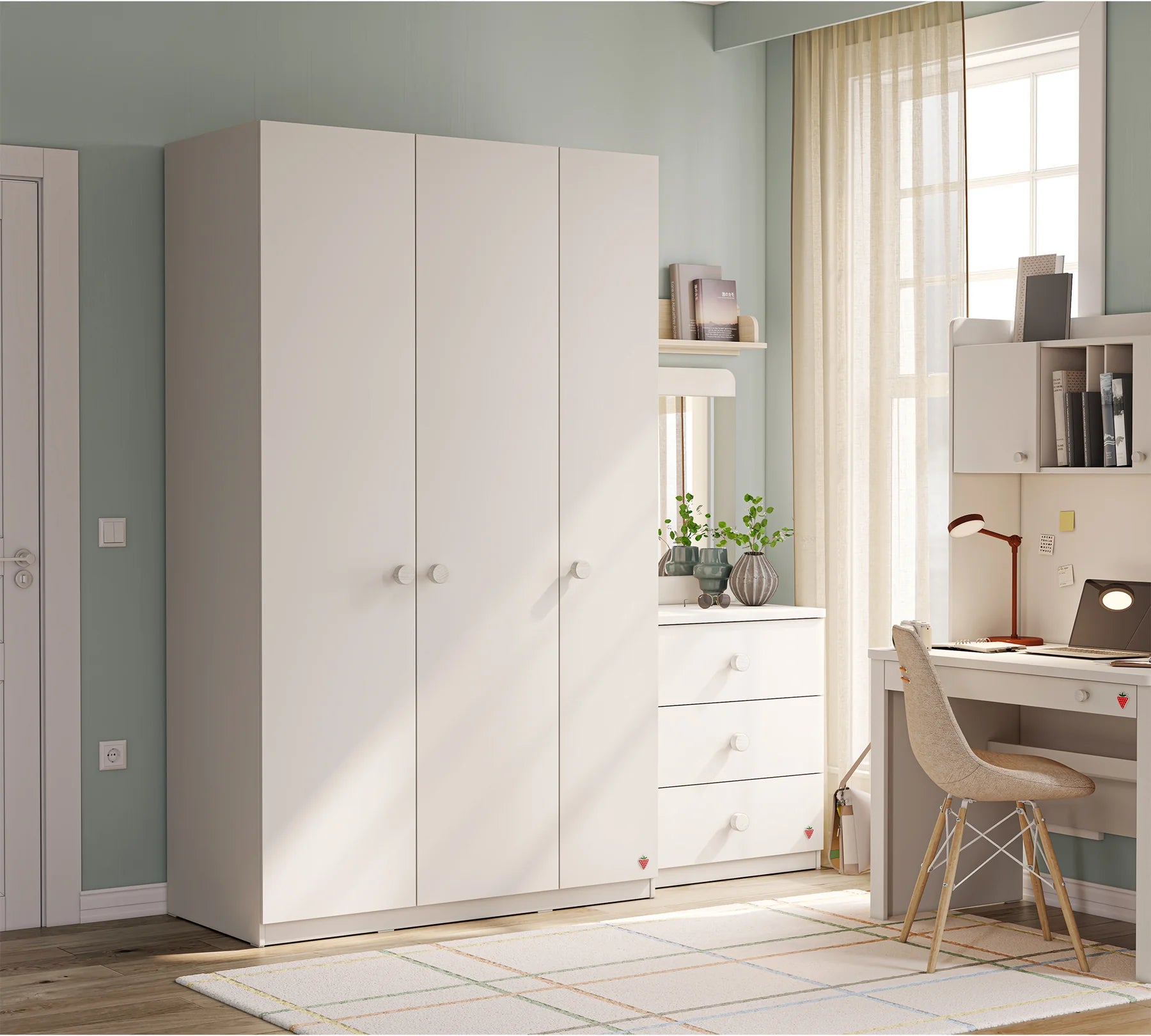 Трикрилен гардероб «Varia» - ширина 127см