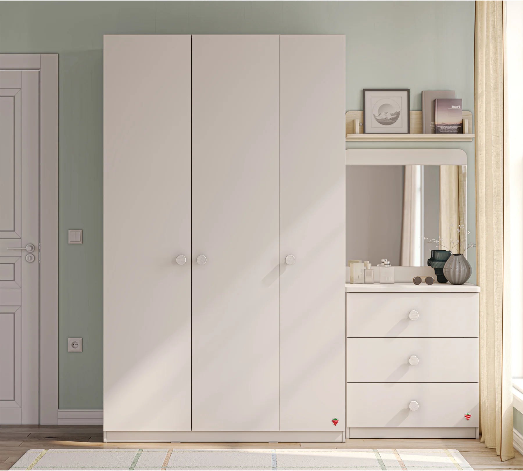 Трикрилен гардероб «Varia» - ширина 127см