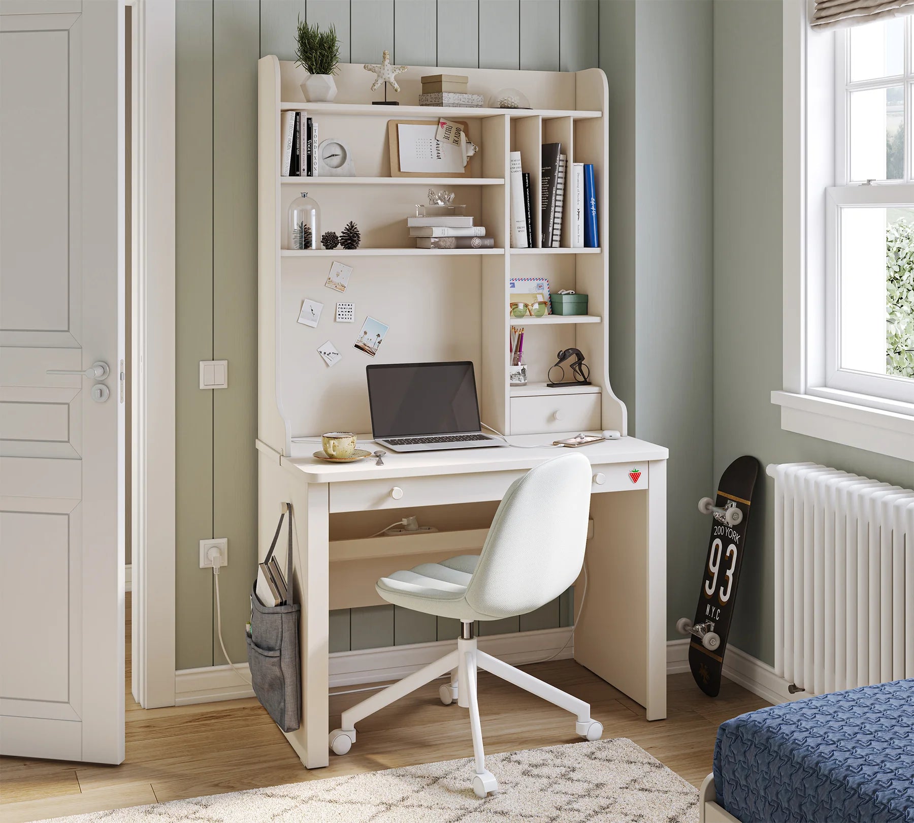 Надстройка за бюро «Varia» + USB зарядна станция, размер 102x108x33см