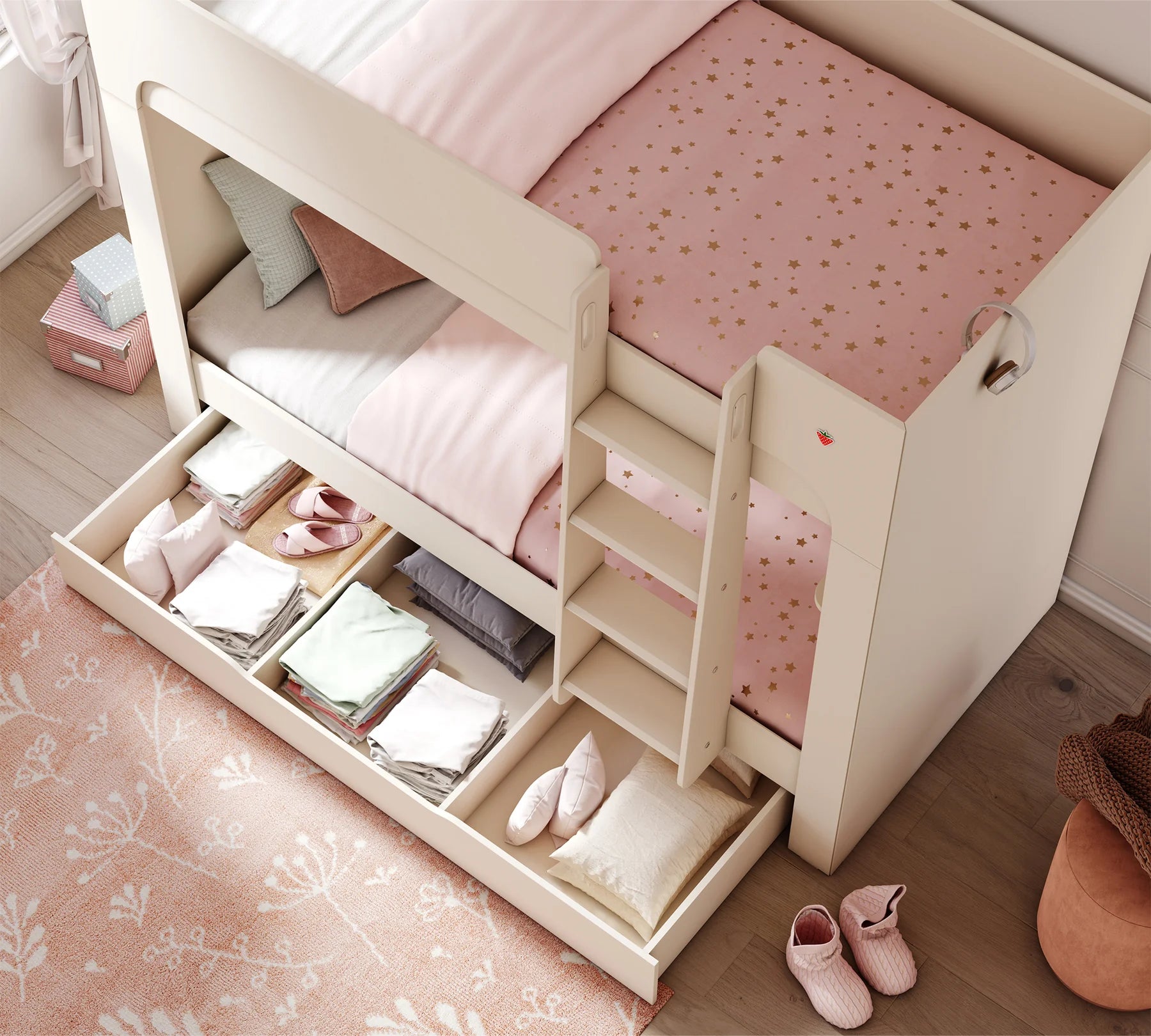 Издърпващо се чекмедже «Varia» за двуетажно легло, с място за съхранение