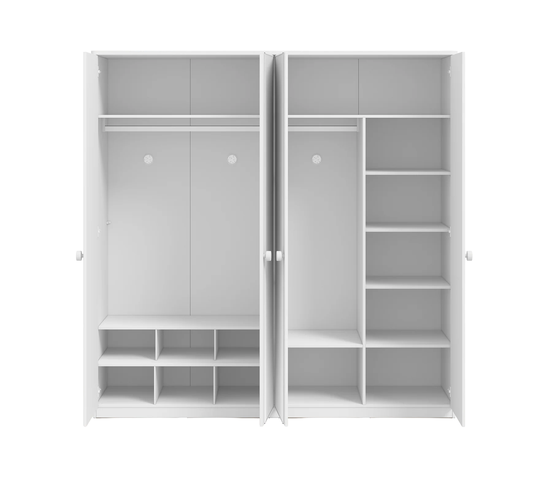 Четирикрилен гардероб «Varia White» - ширина 205см