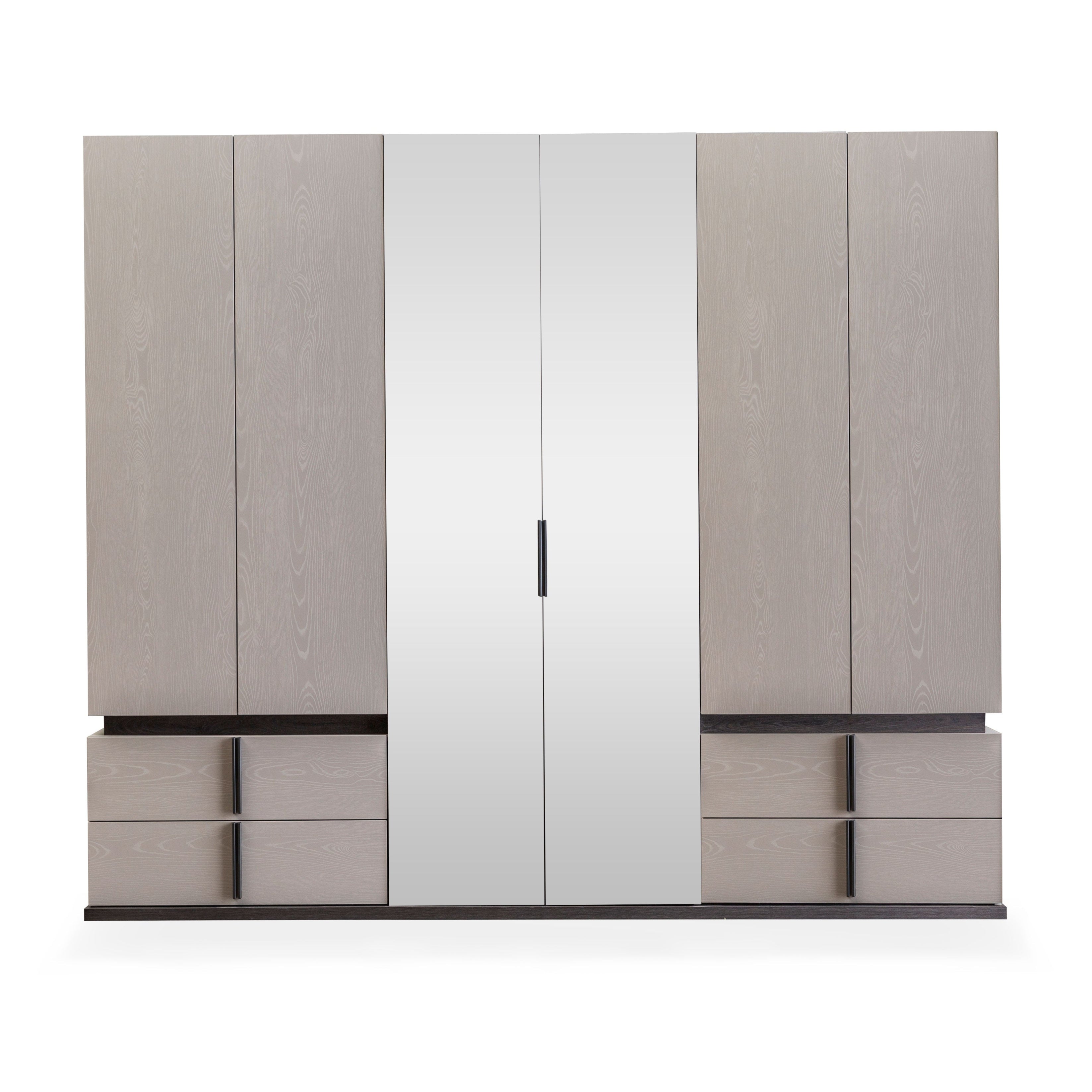 Шесткрилен гардероб «Vitra» с огледална врата, ширина 264см