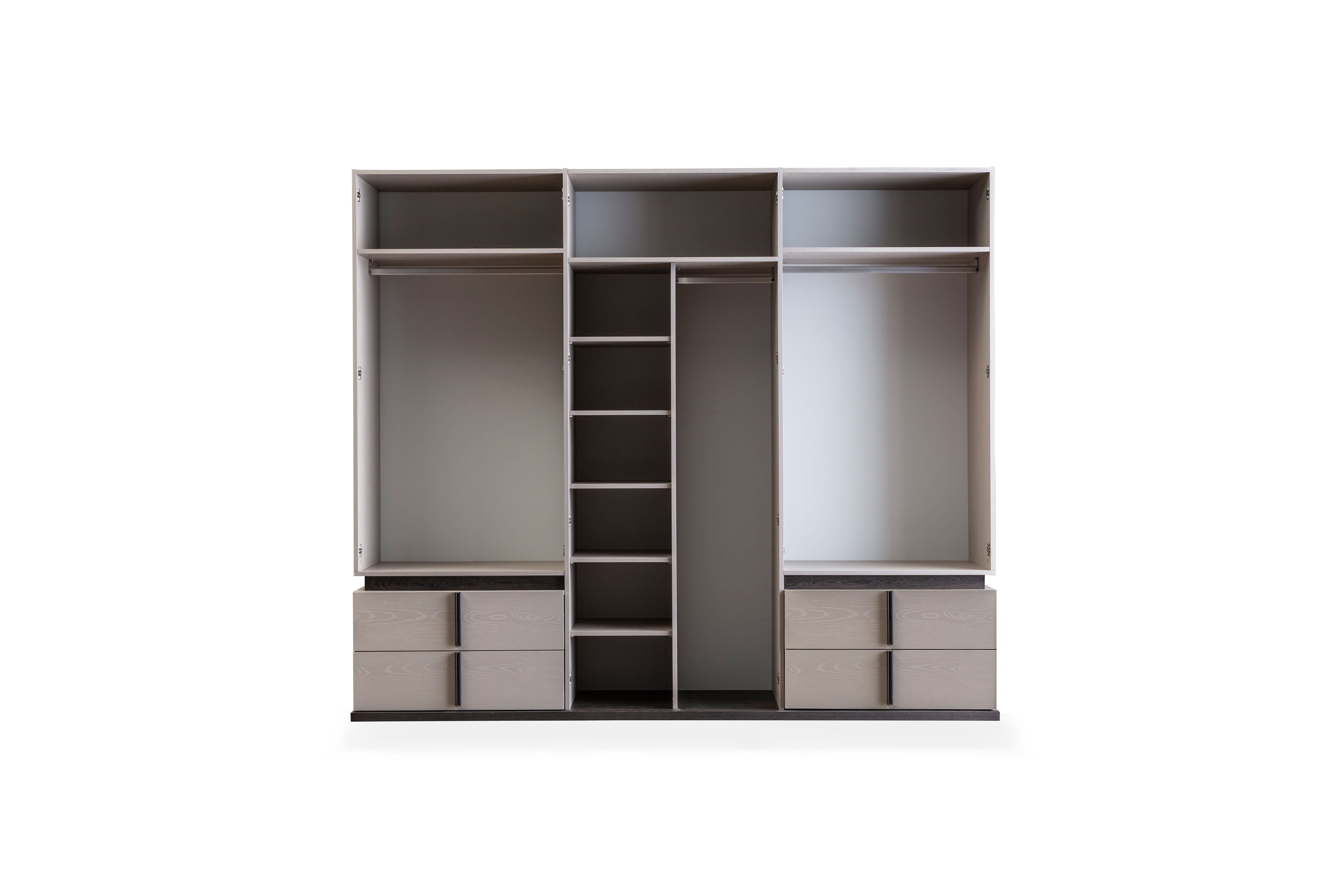 Шесткрилен гардероб «Vitra» с огледална врата, ширина 264см