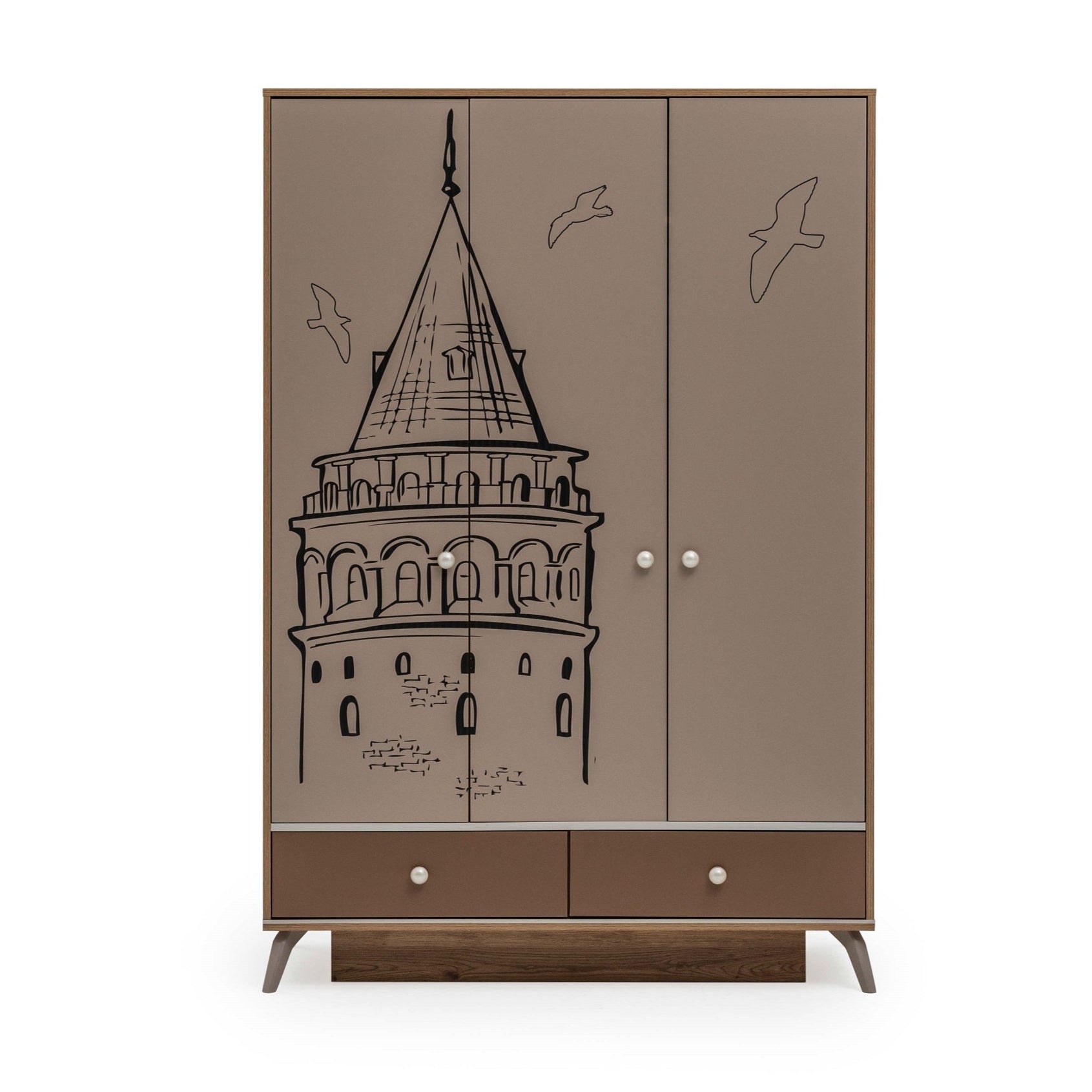 Трикрилен гардероб «Galata» - ширина 142см