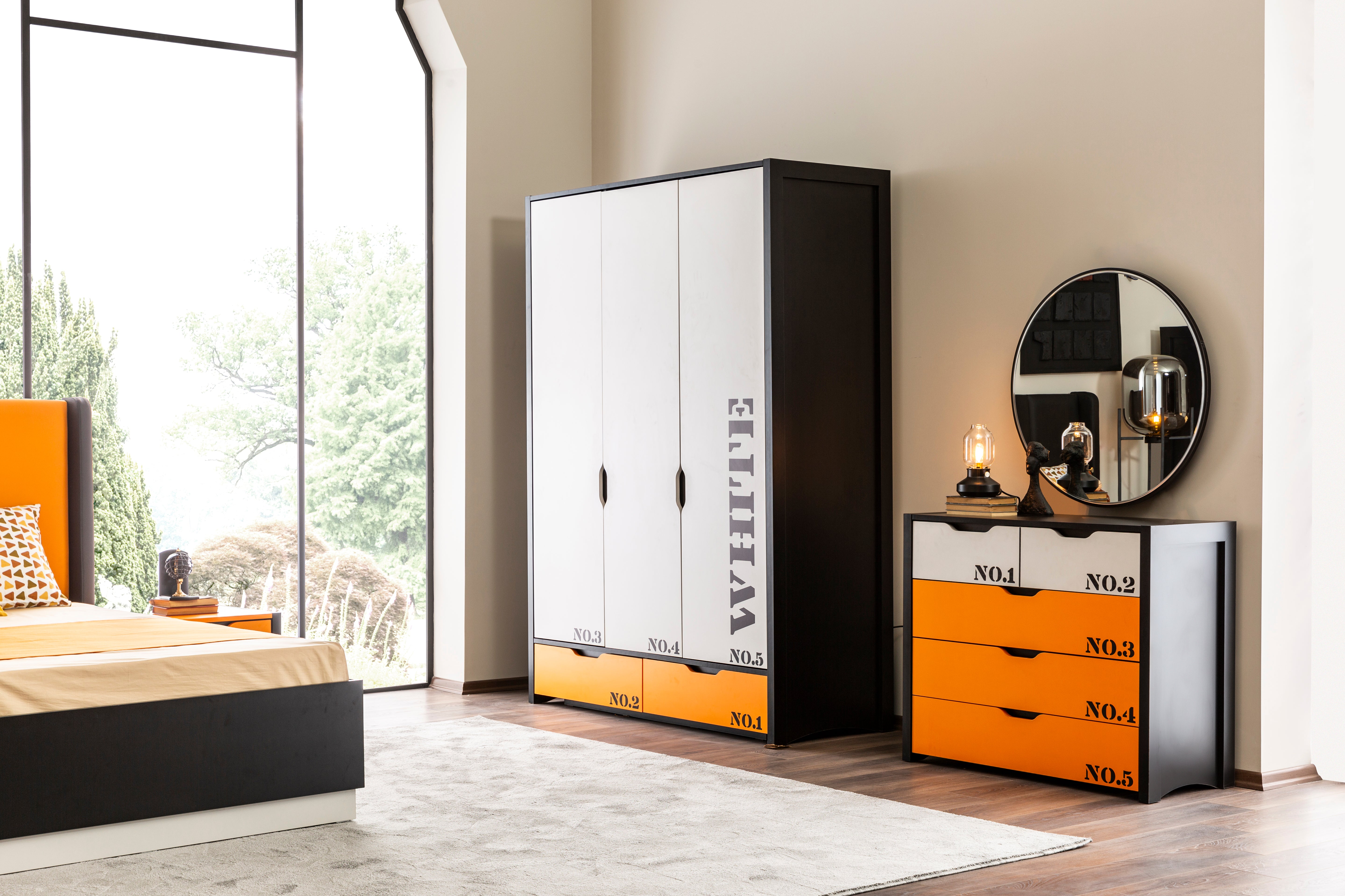 Трикрилен гардероб «Belen» - ширина 150см