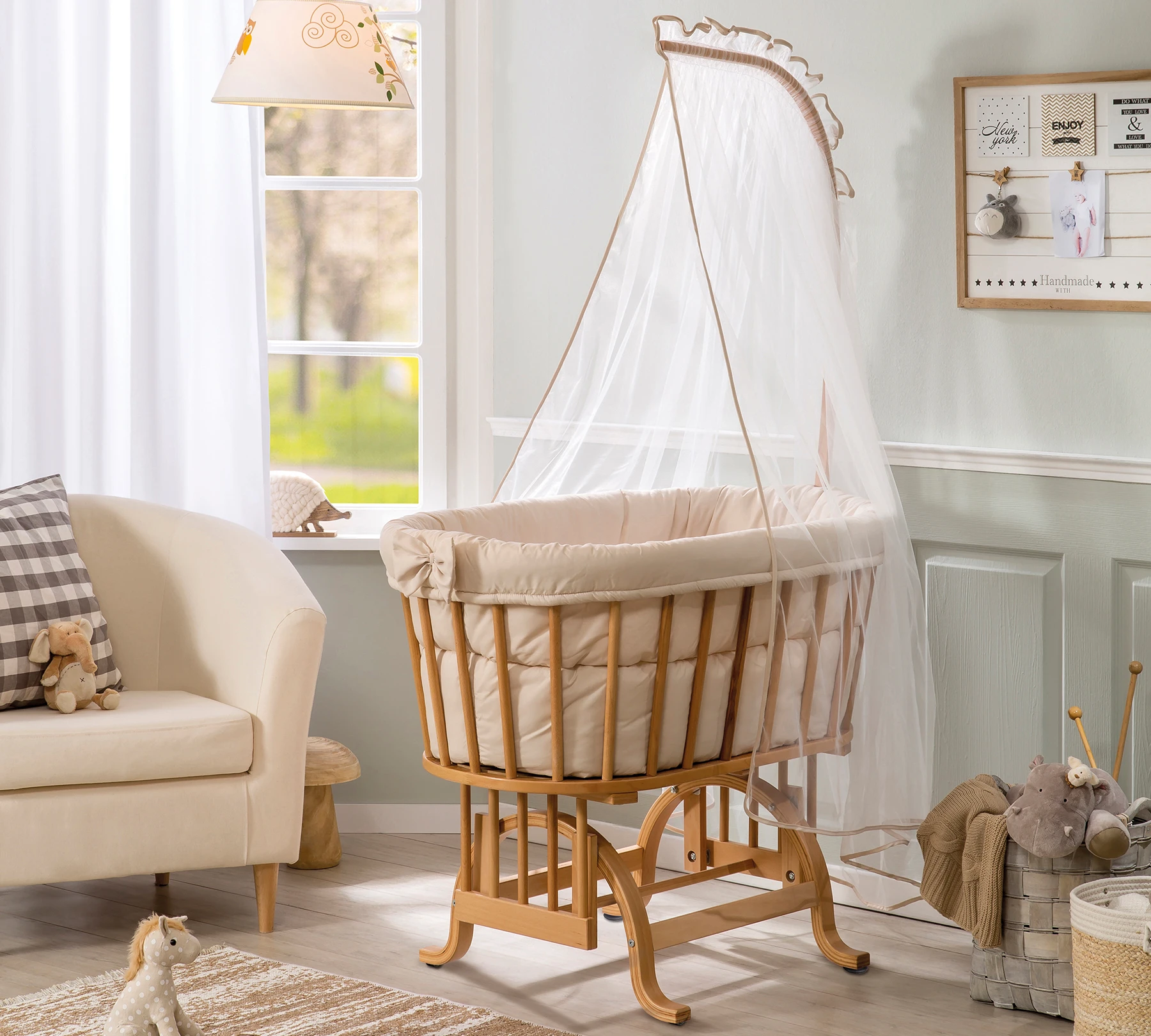 Бебешка кошара - люлка «Natural» за матрак 45х80см