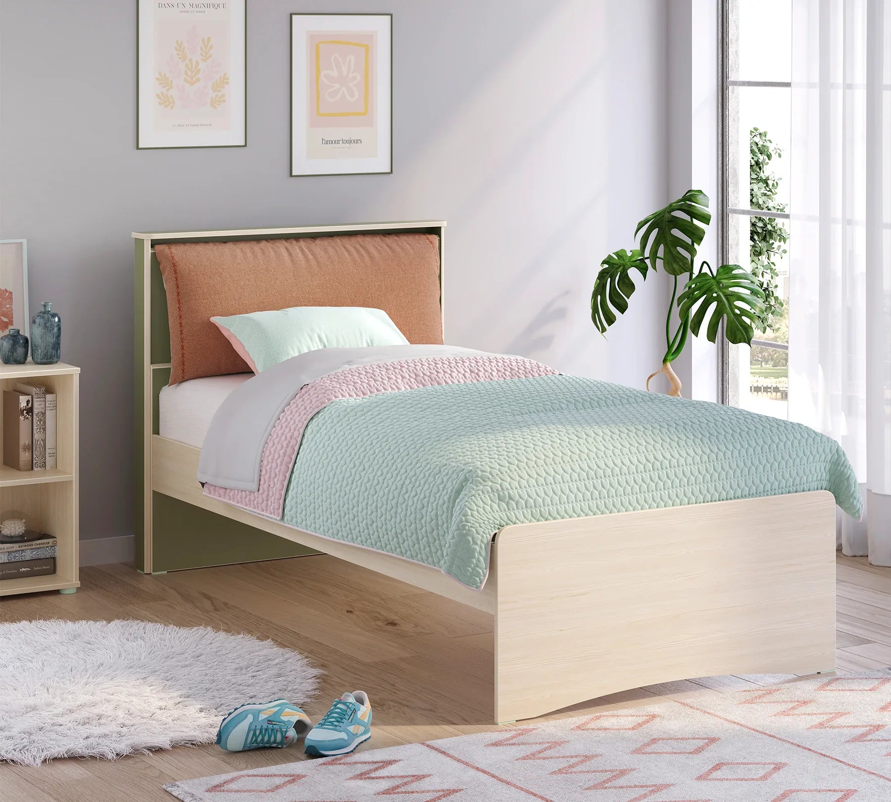 Възглавница «Salmon-Beige» - двулицева, за табла, размер 100x200см