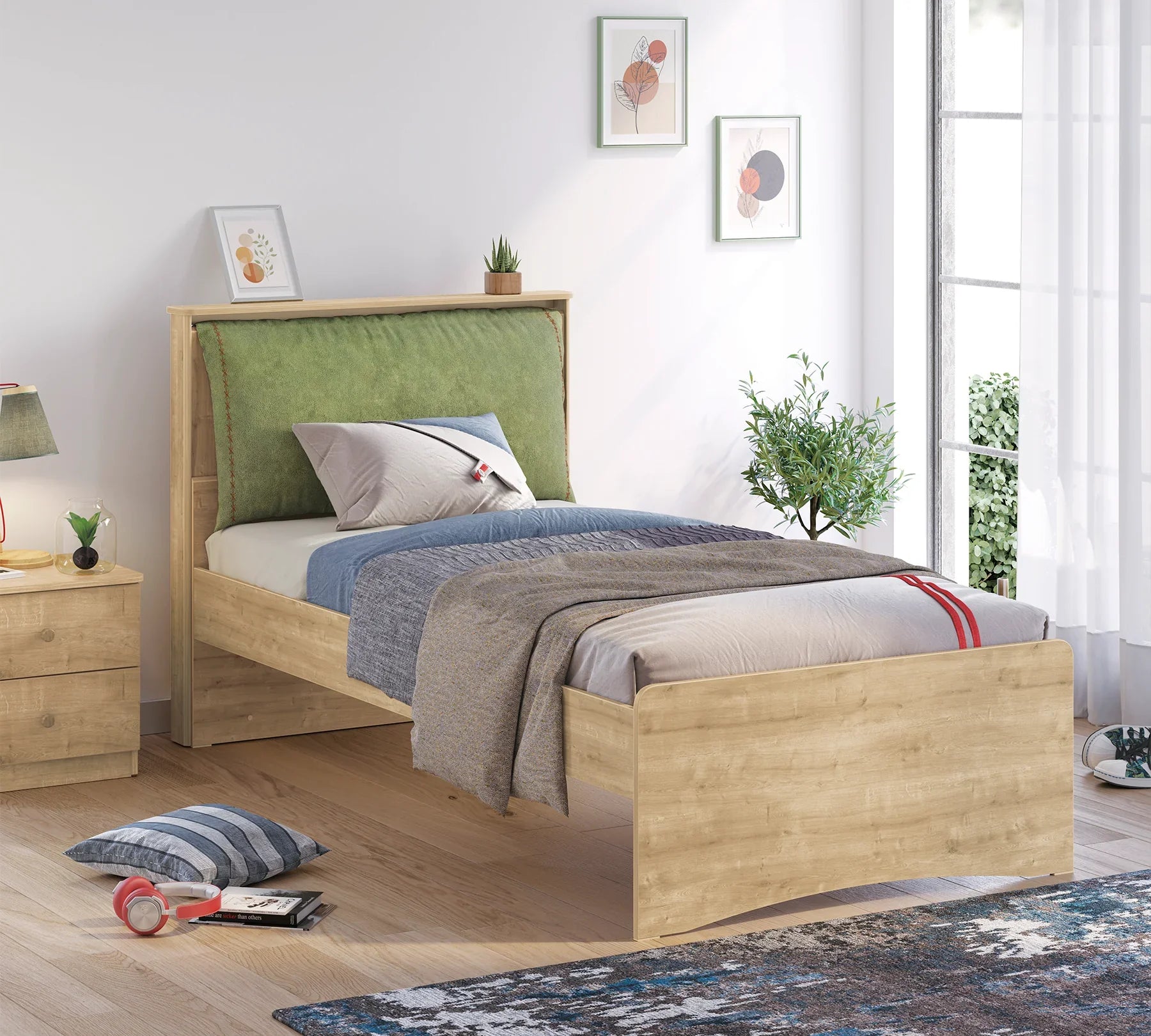 Възглавница «Green-Brown» - двулицева, за табла, размер 100x200см