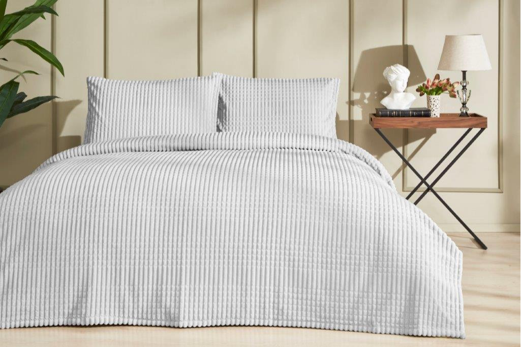 Покривало за легло «Piramit Line Gri» + 2 калъфки