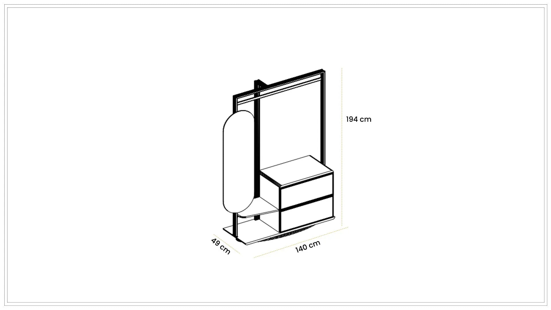 Портманто «Pamukkale» с размер 120х193х45см