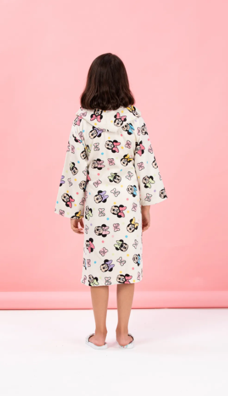 Детски халат за баня «DSNY Minnie Colours Krem» - памук, възраст 9-10г.
