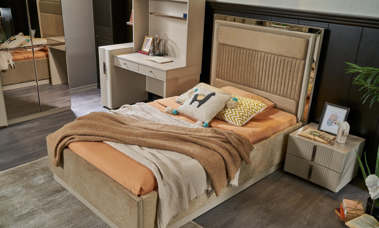 Тапицирано легло «Crea Teen» с място за съхранение, повдигащ механизъм