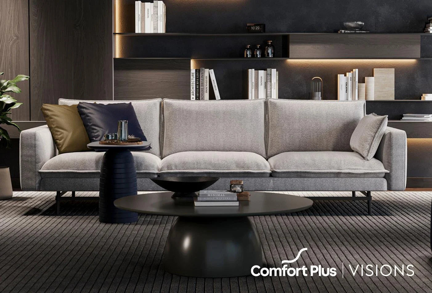 Триместен диван «Bond Street» + декоративни възглавници, ширина 274см