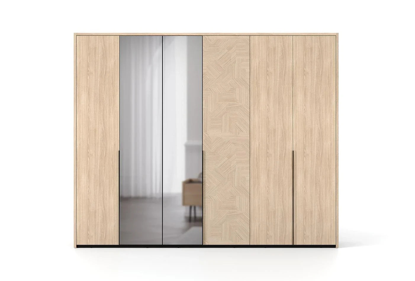 Шесткрилен гардероб «Terra» с огледална врата, ширина 272см