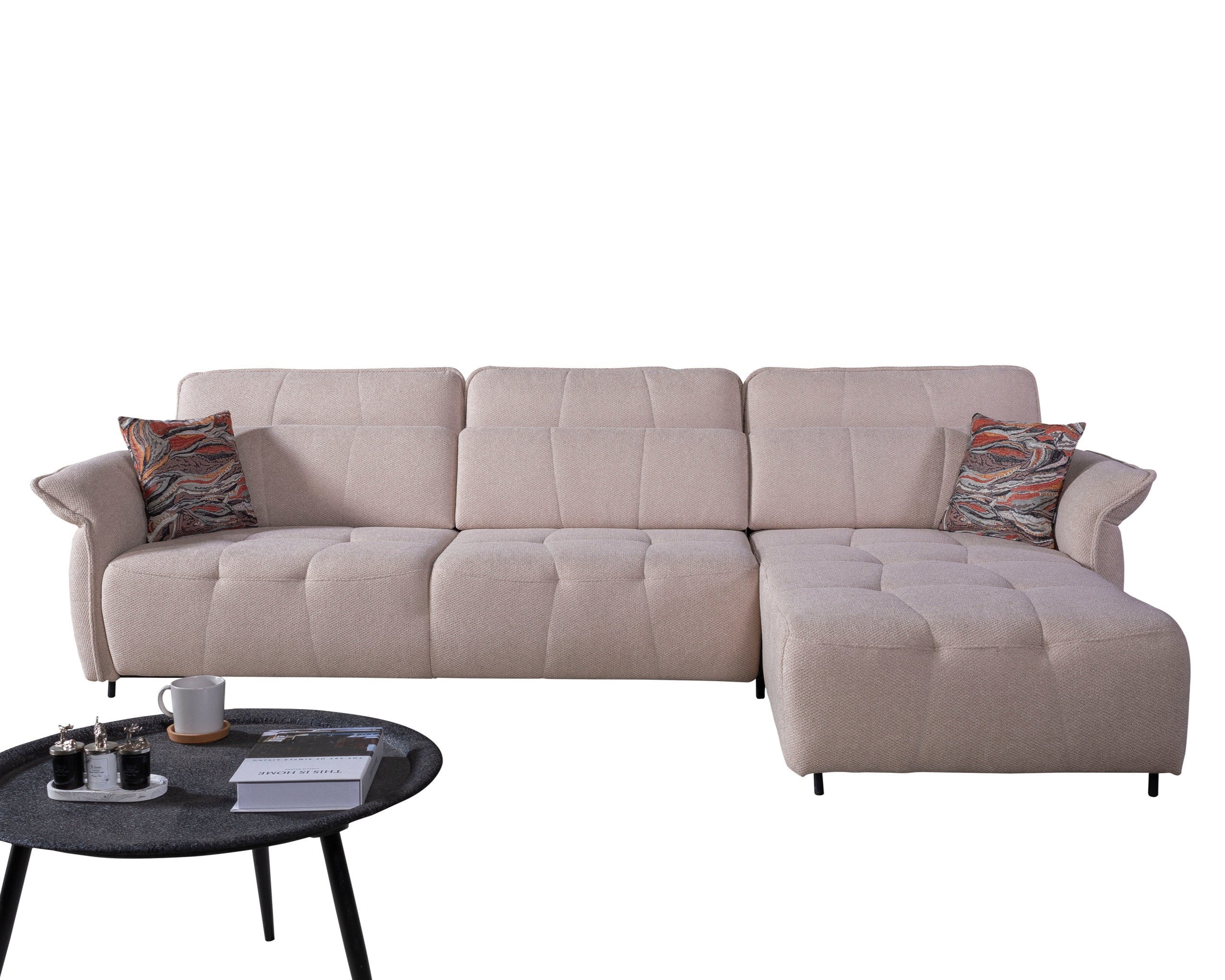 Ъглов разтегателен диван - легло «Como Relax» + две декоративни възглавници, ширина 320см