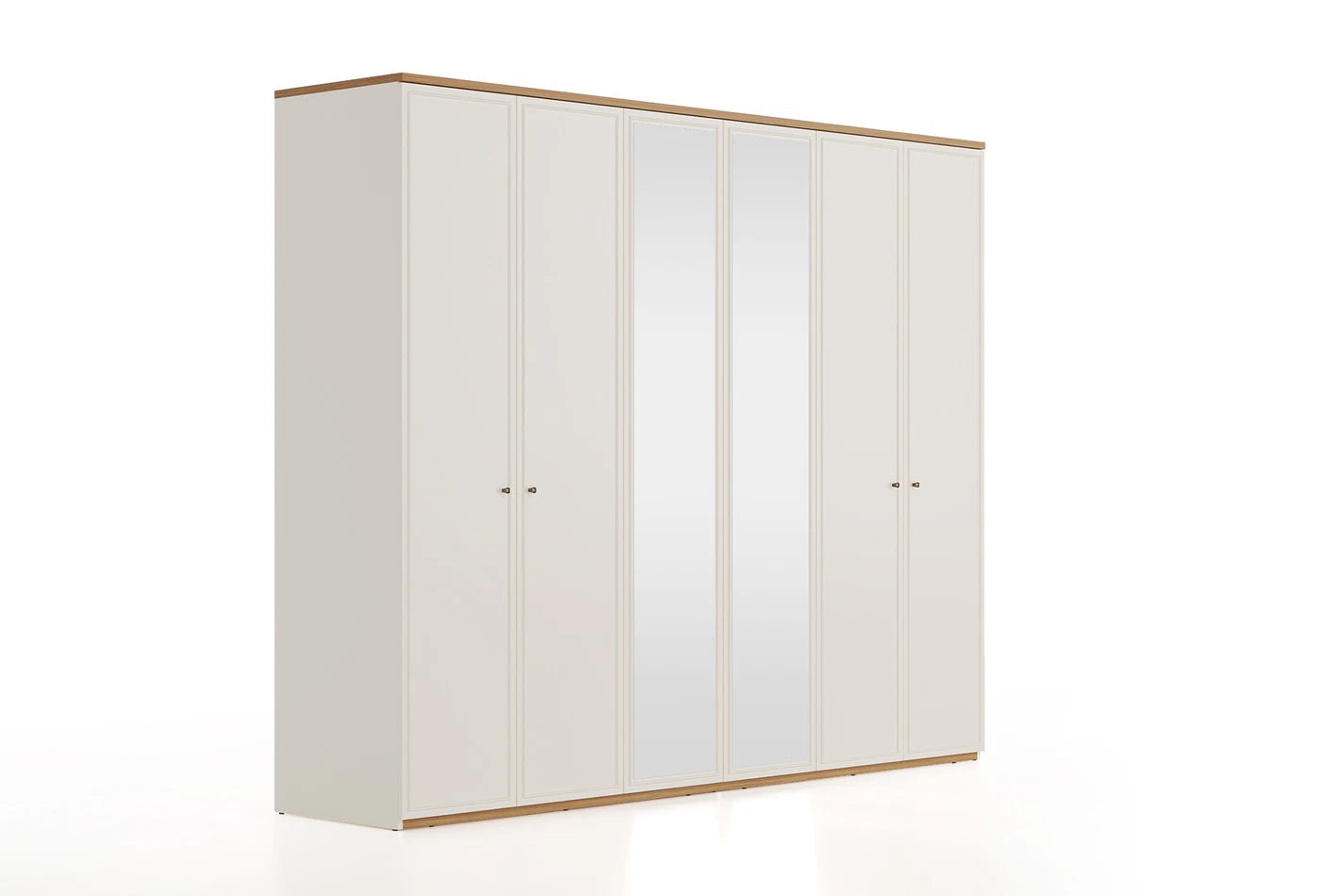 Шесткрилен гардероб «Marsana» с огледални врати, ширина 272см