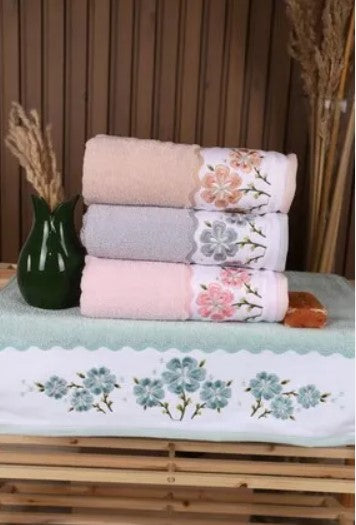 Комплект хавлии «Salvia» - 4 части, памук, размер 50х85см