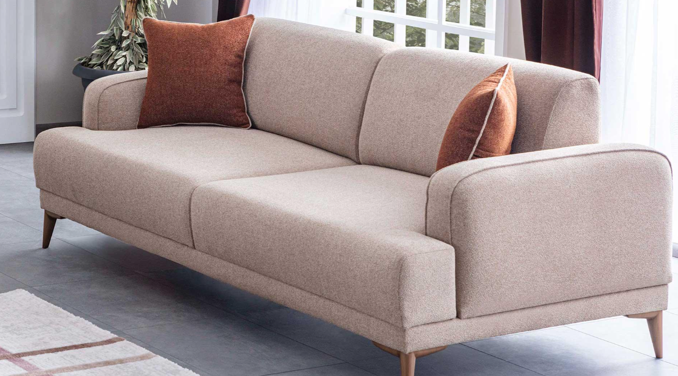 Триместен разтегателен диван «Pastel» + 2 декоративни възглавници, ширина 220см