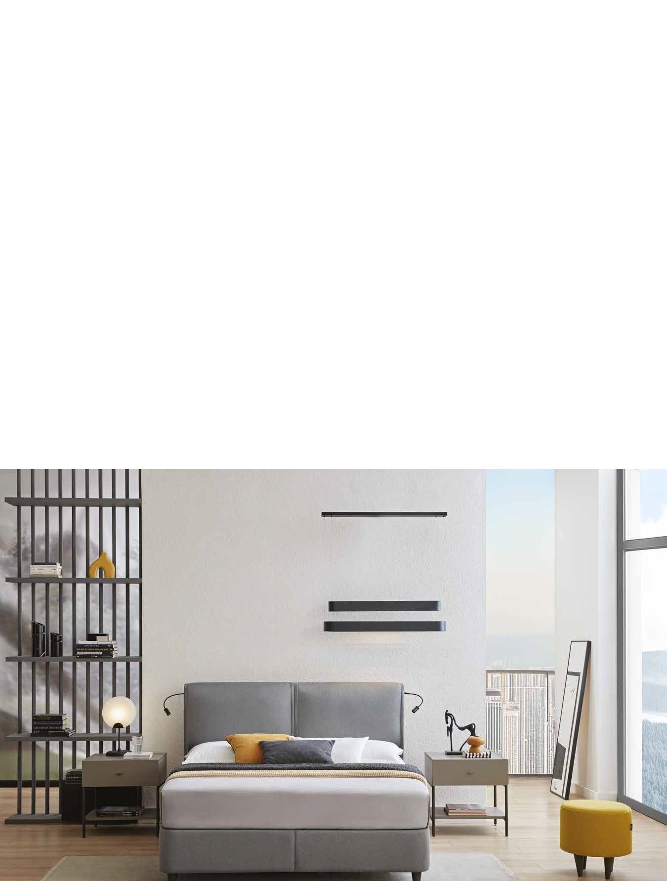 Тапицирано легло «New Lotto» + Матрак «Adapt Rest» + табла «Adapt Rest» с място за съхранение, повдигащ механизъм, система за безшумно затваряне