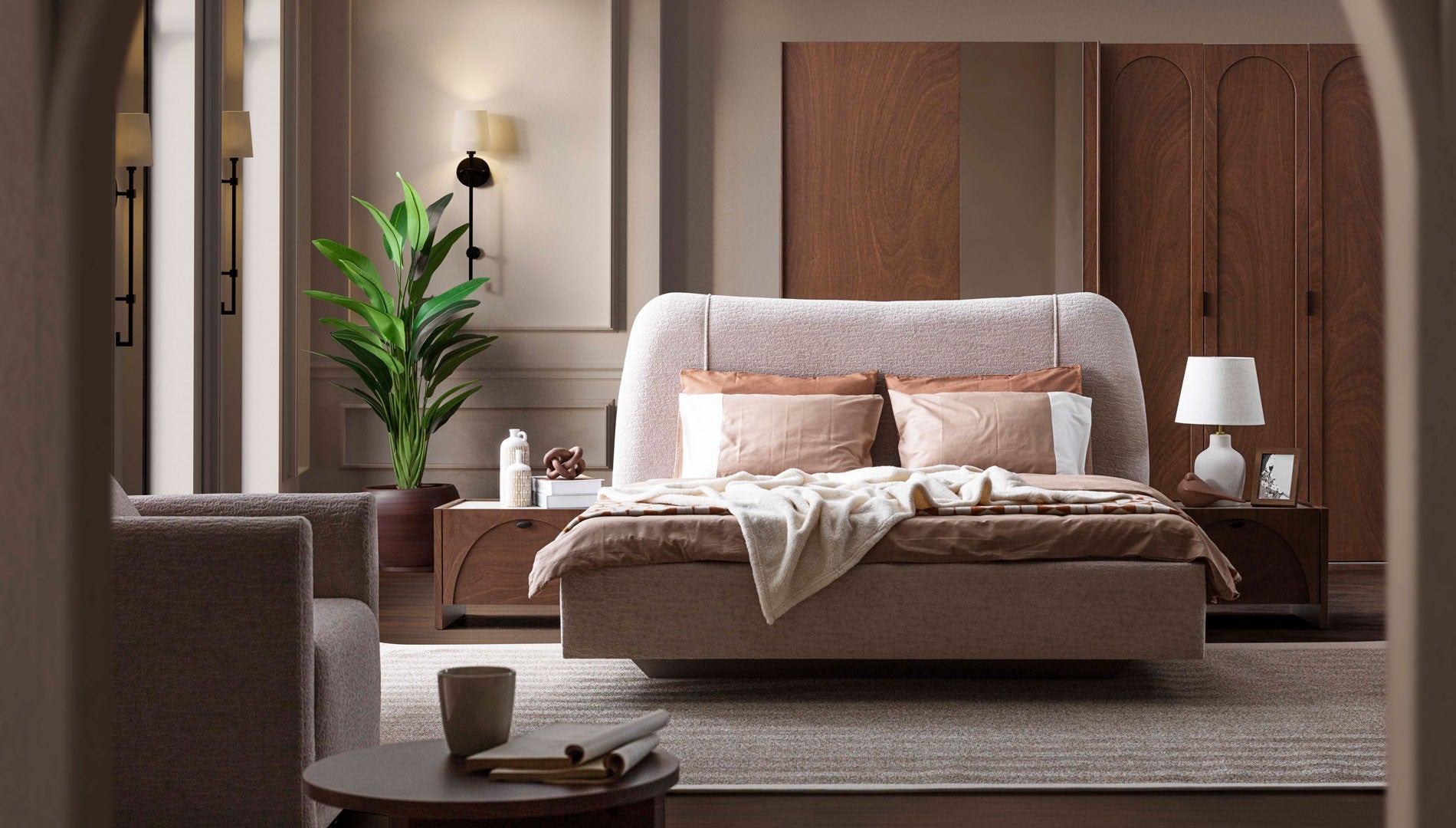 Тапицирано легло «Malaga» с място за съхранение, повдигащ механизъм