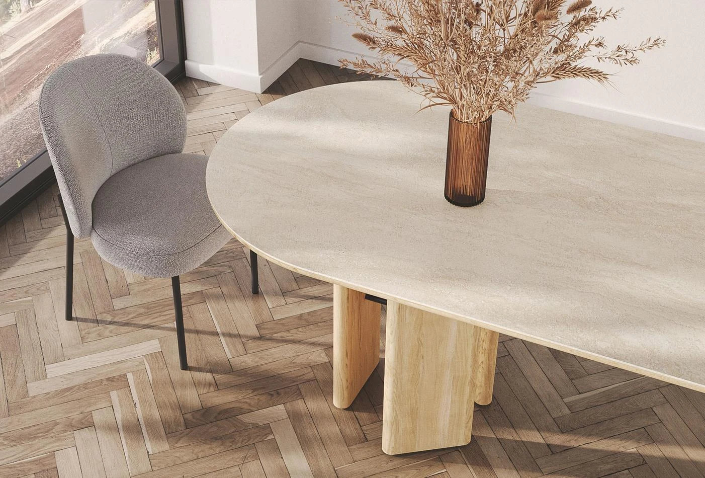 Трапезна маса «Austin» + керамичен плот, размер 218х77х95см