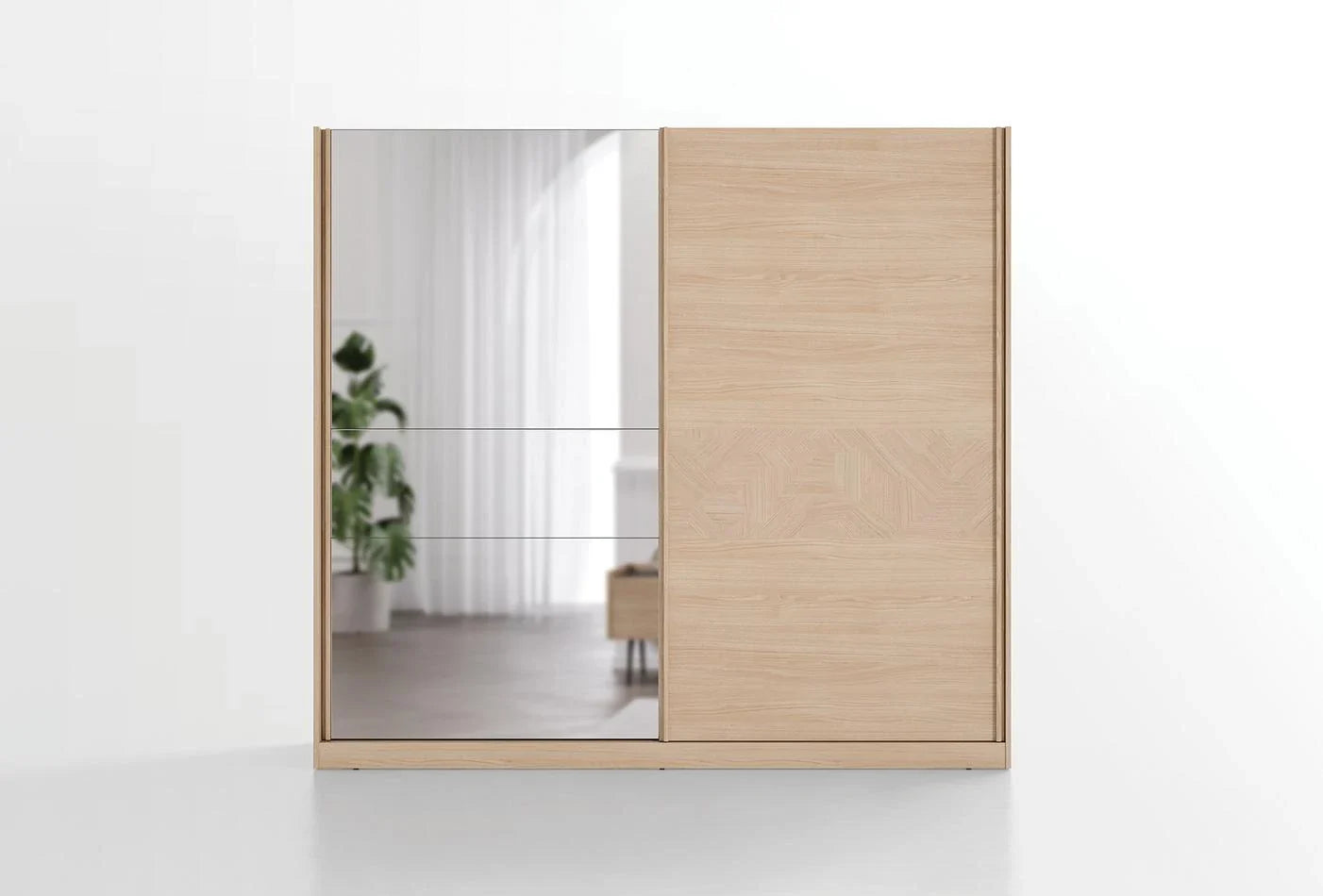 Гардероб с плъзгащи врати «Terra» с огледална врата, ширина 240см