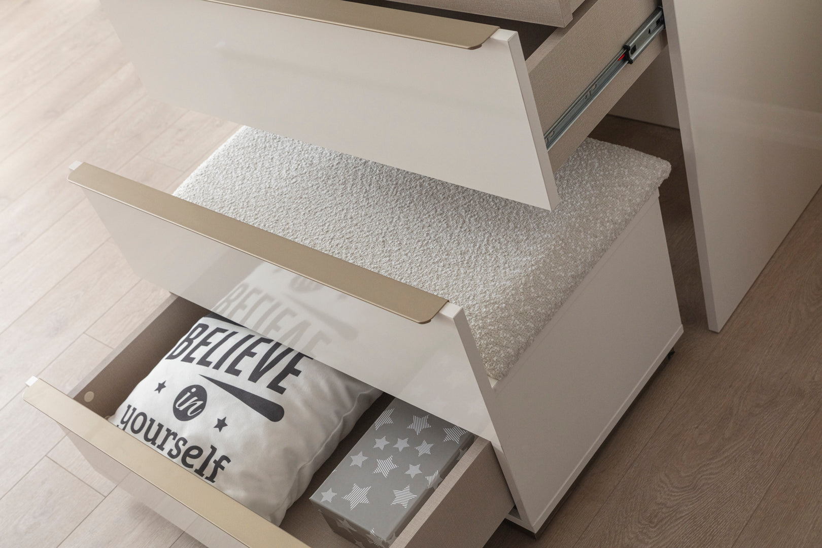 Тоалетка «Noble Teen» + табуретка, с две чекмеджета, размер 78х78х50см