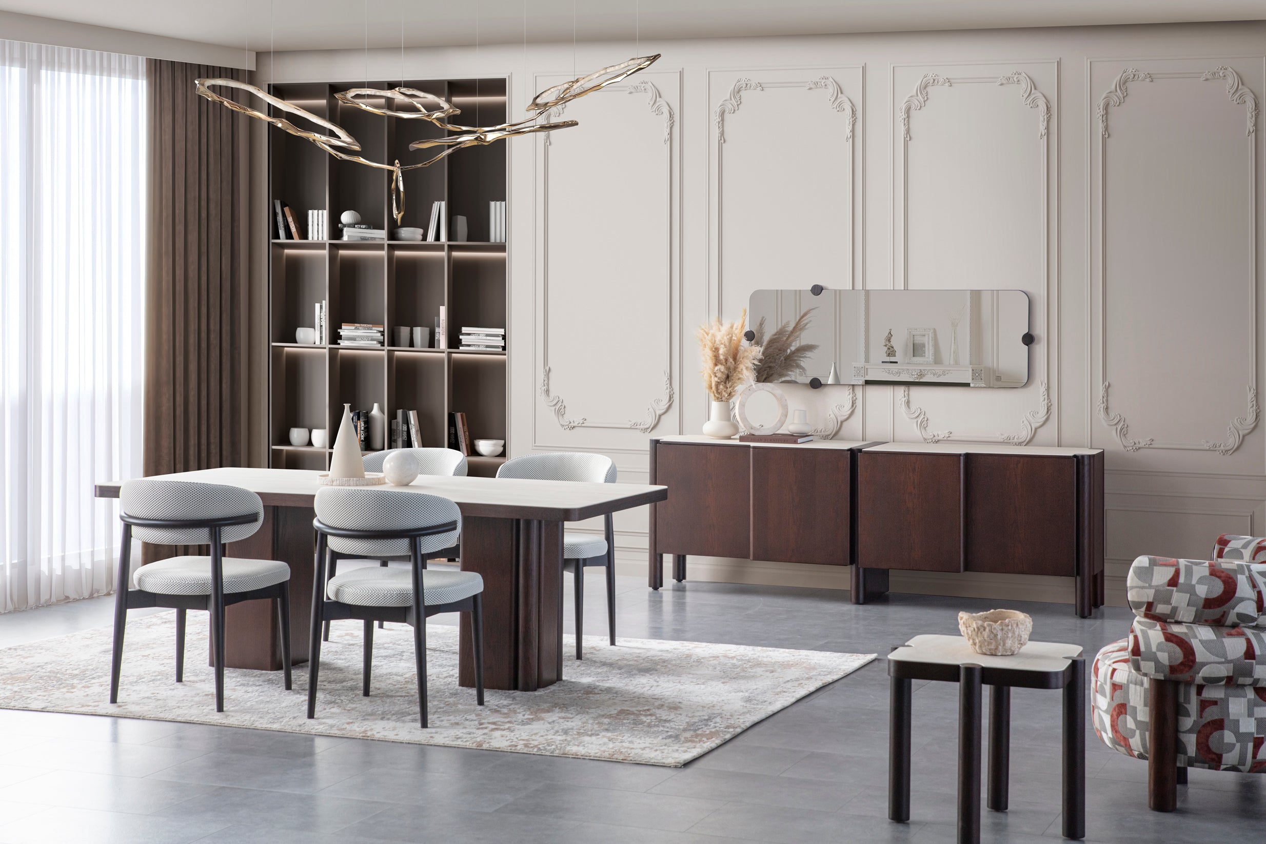 Трапезна маса «Alaska» с естествен фурнир, размер 208х76х100см