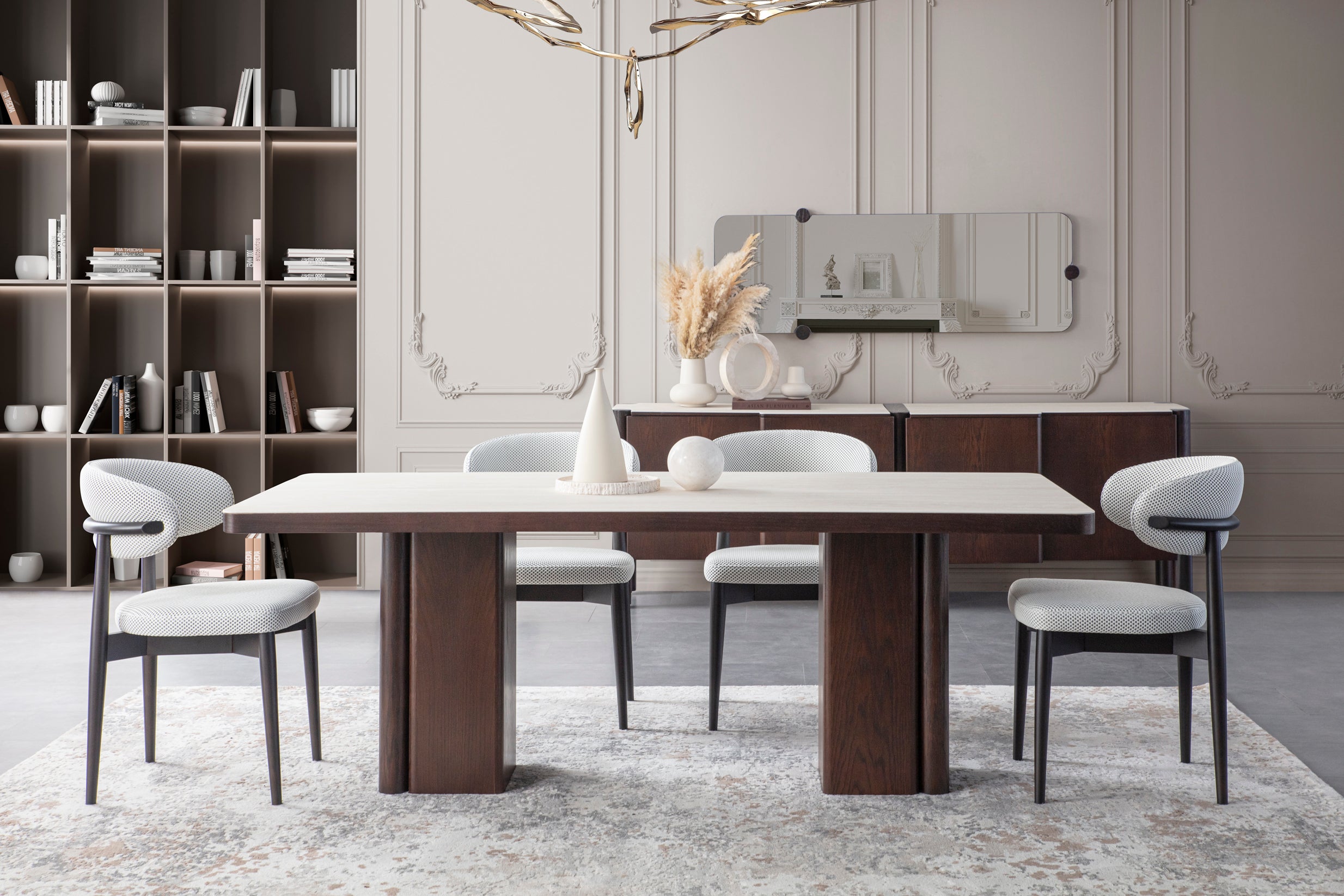 Трапезна маса «Alaska» с естествен фурнир, размер 208х76х100см