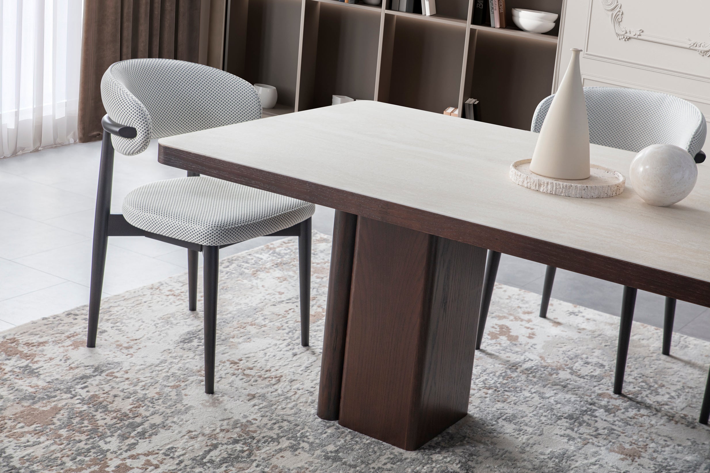 Трапезна маса «Alaska» с естествен фурнир, размер 208х76х100см