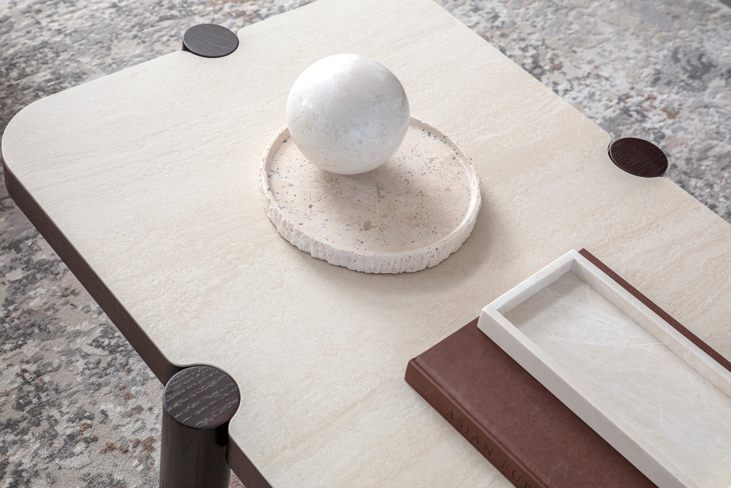 Холна маса «Alaska» с травертин, размер 99х40х70см