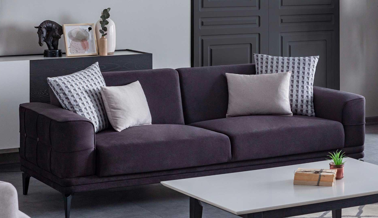 Триместен разтегателен диван «Mayra» + 2 декоративни възглавници, ширина 218см