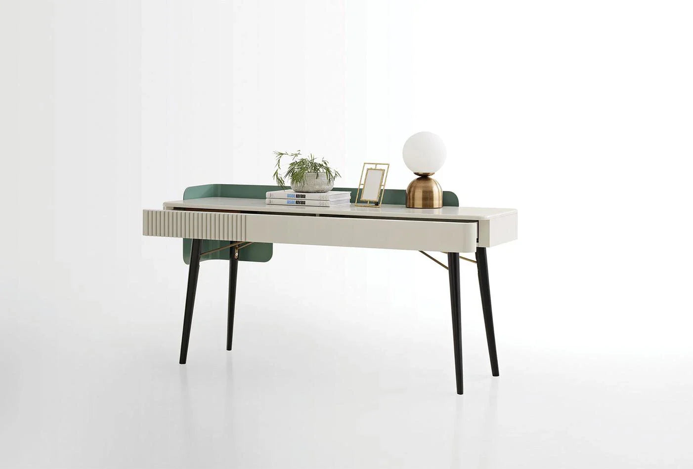 Тоалетка «Dublino» + чекмедже с органайзери, с фрезовани детайли, размер 160х83х50см