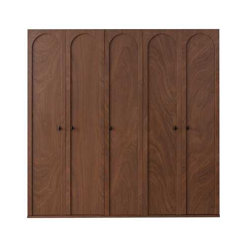 Петкрилен гардероб «Malaga» с огледална врата, лост за закачалки, рафтове, ширина 220см