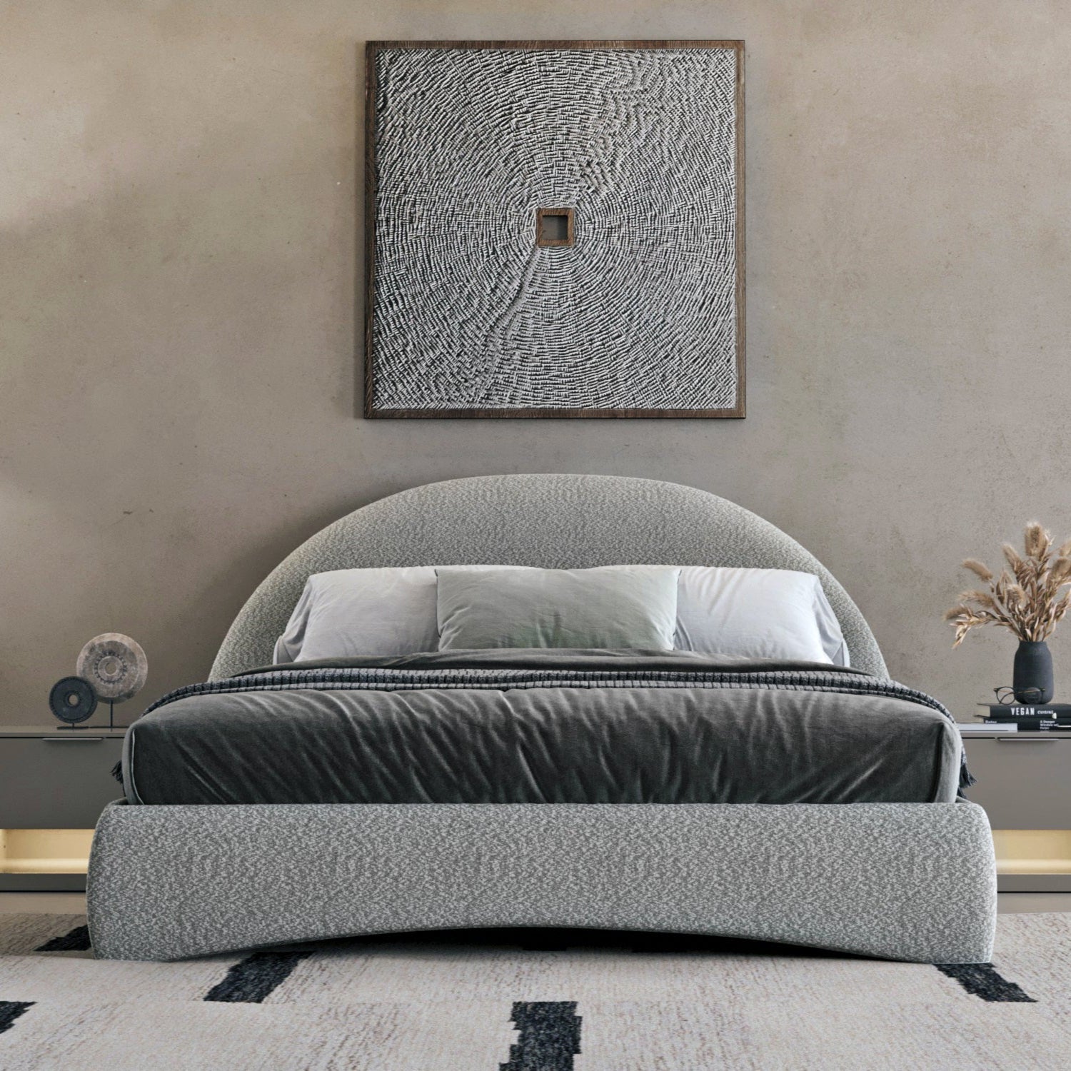 Тапицирано легло «Dolunay» с място за съхранение, повдигащ механизъм