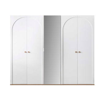 Петкрилен гардероб «Granada» с огледална врата, с чекмеджета, лост за закачалки, рафтове, ширина 260см