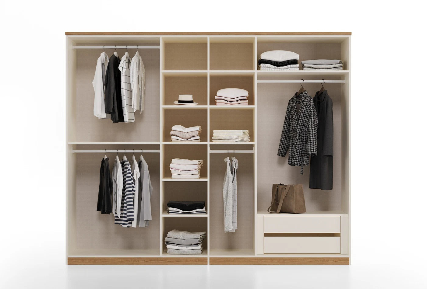 Шесткрилен гардероб «Marsana» с огледални врати, ширина 272см