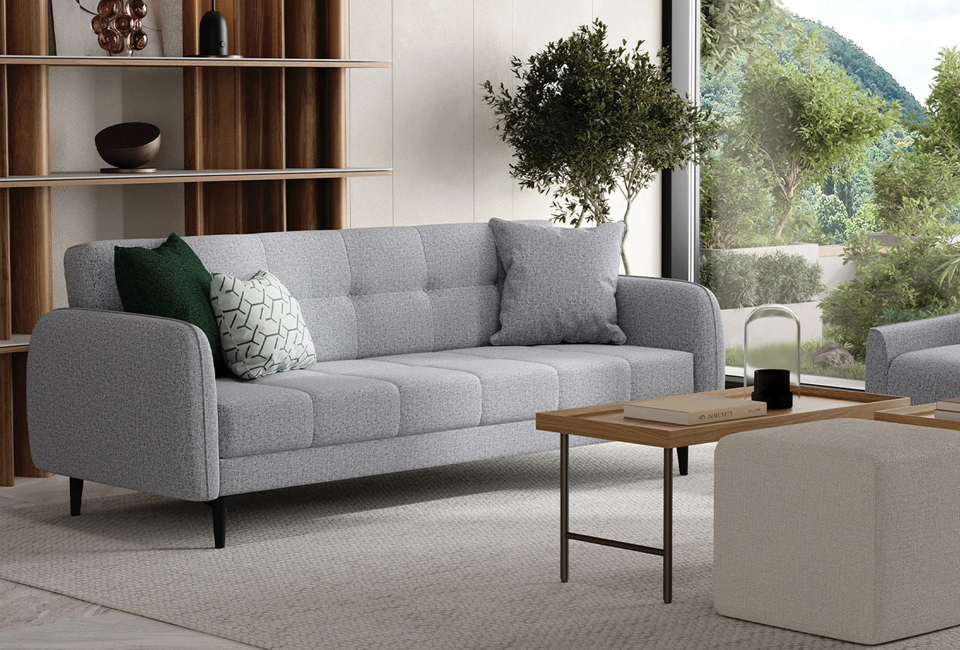 Триместен разтегателен диван «Romina» + 3 декоративни възглавници, ширина 210см