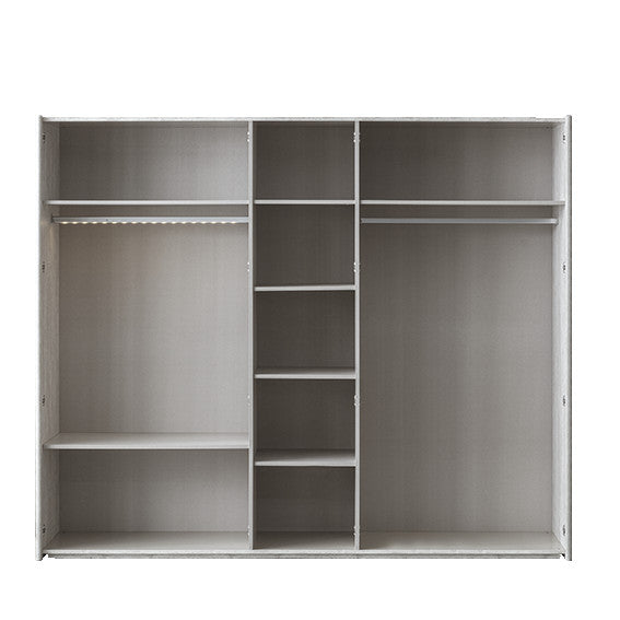 Петкрилен гардероб «Point» стъклени врати, ширина 260см