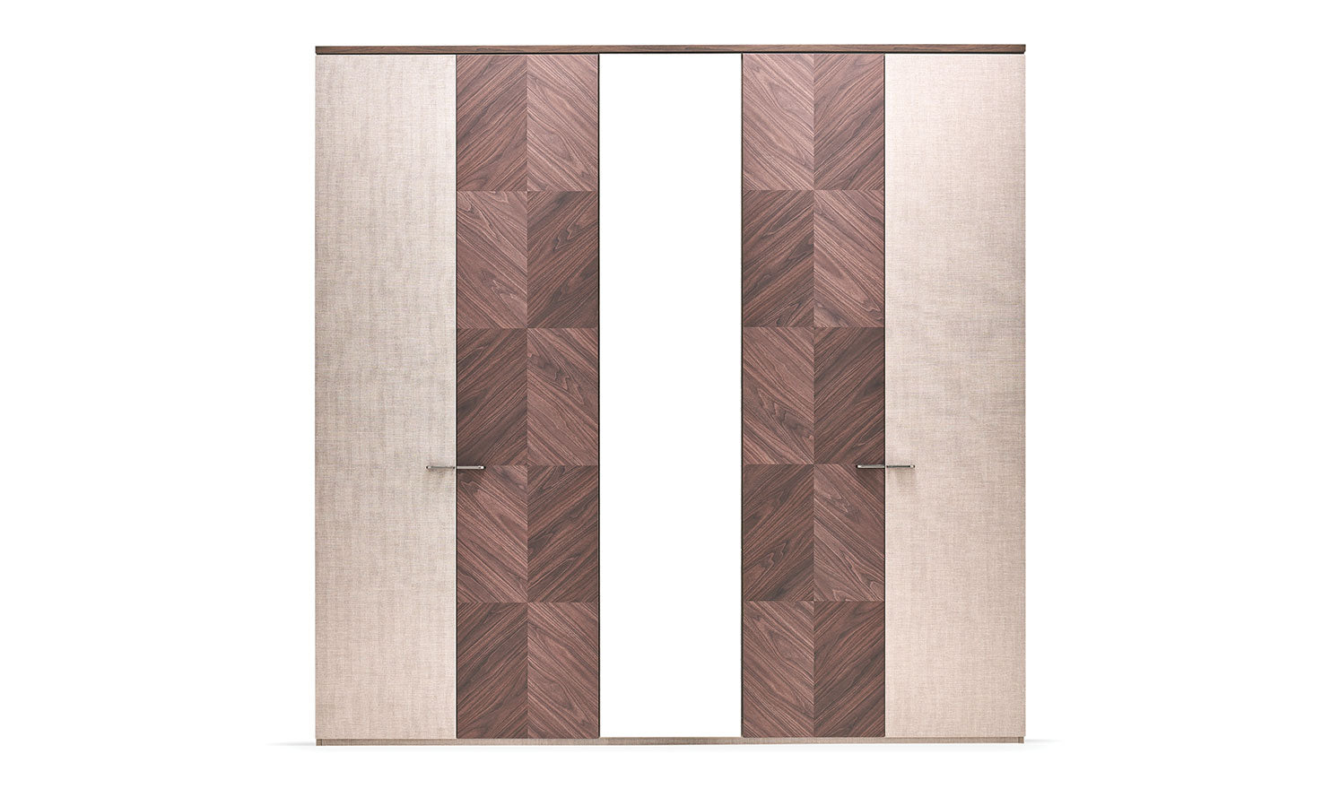 Петкрилен гардероб «Talin» с огледална врата, чекмеджета, лост за закачалки, рафтове, ширина 227см