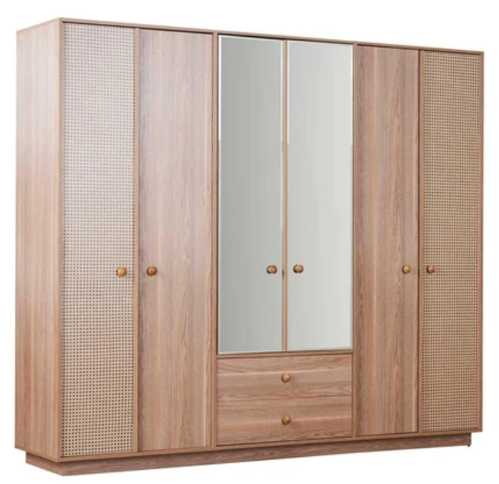 Шесткрилен гардероб «Natura» с ширина 250см