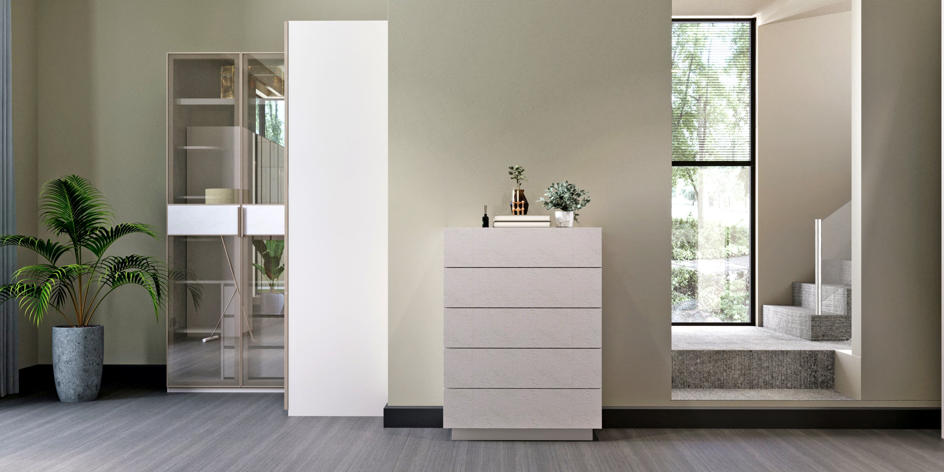 Скрин «Kasmir» с пет чекмеджета, размер 78х109х46см