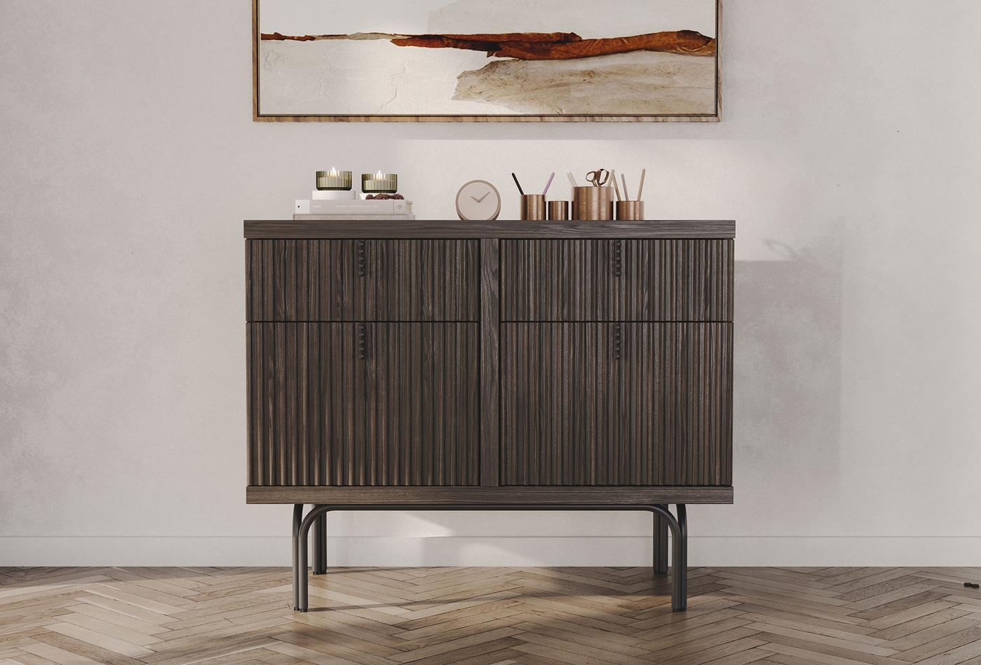 Скрин «Austin Dark Oak» с чекмеджета, размер 103х83х48см