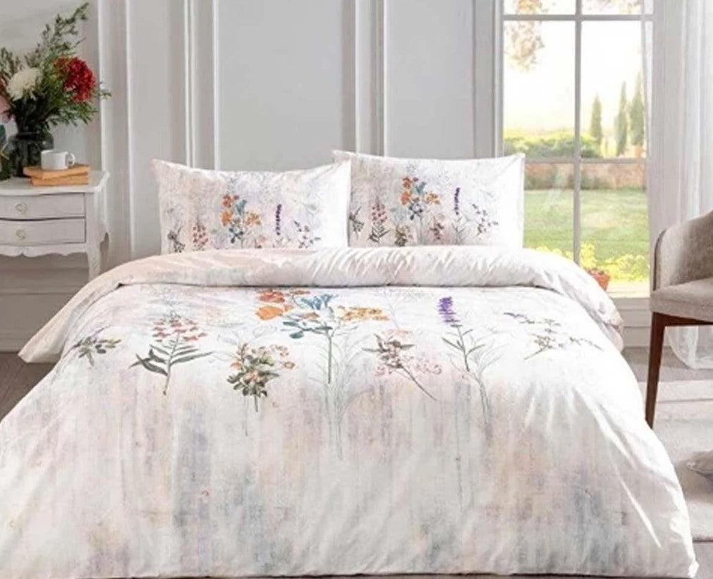 Единичен спален комплект «Somon Floraison» - 3 части, памук, ранфорс