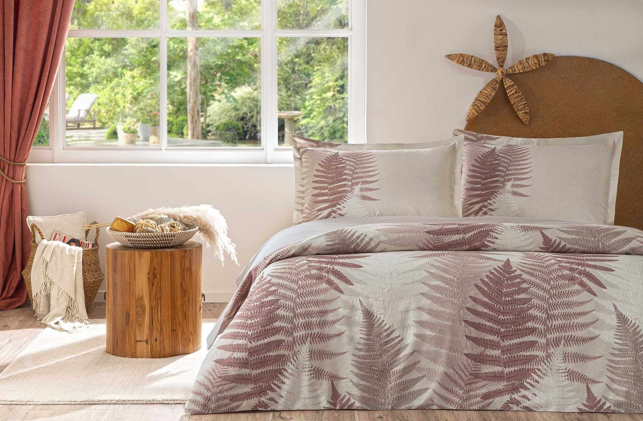 Единичен спален комплект «Love Ladder Kahve» - 3 части, памук, ранфорс