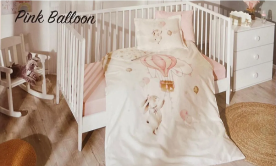 Бебешки спален комплект «Pink Ballon»